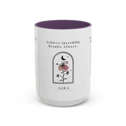 Personalized Initial Floral Moon Accent Coffee Mug