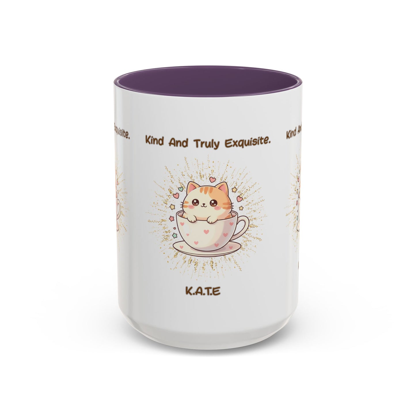 Personalized Initial Exquisite Cat Accent Coffee Mug
