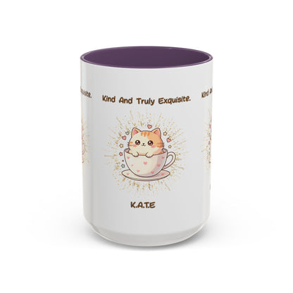 Personalized Initial Exquisite Cat Accent Coffee Mug