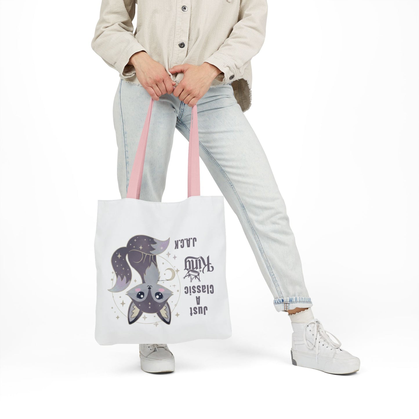 Personalized Initial Quote Fox King Canvas Tote Custom Name