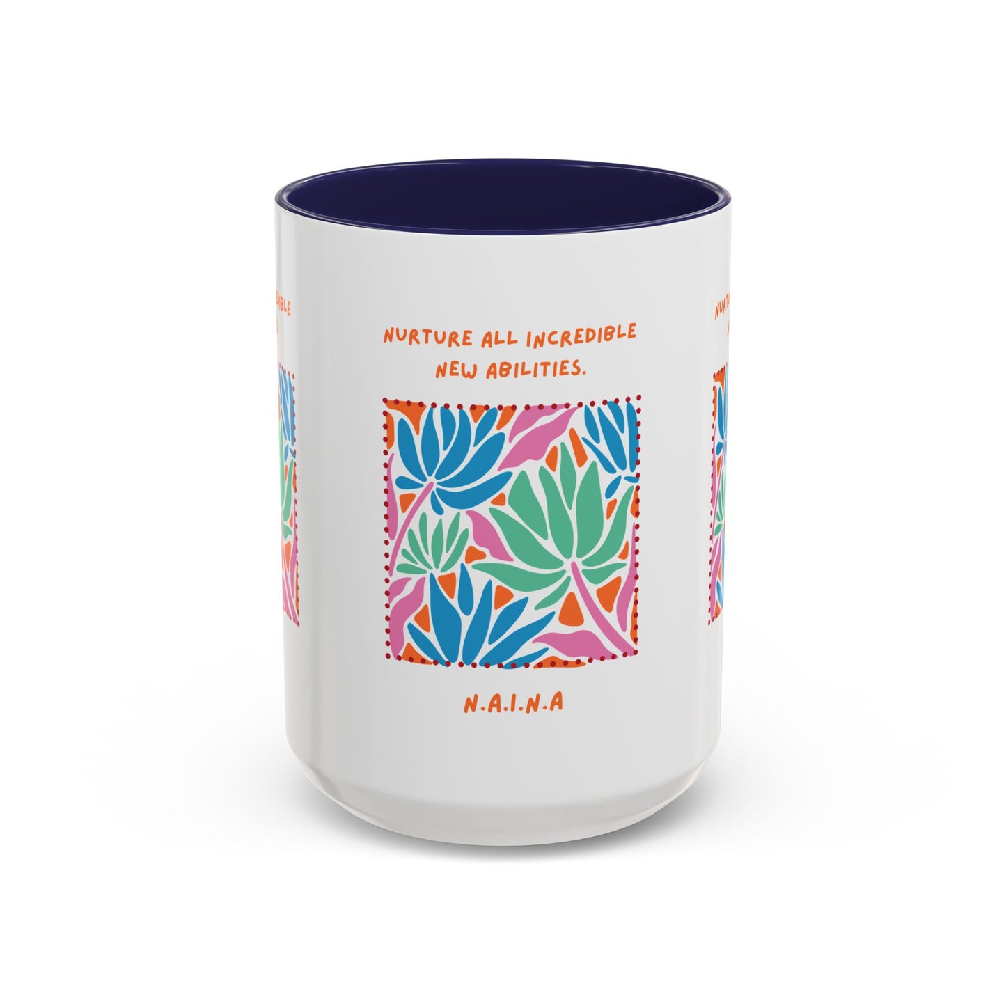Personalized Initial Floral Momentum Accent Coffee Mug