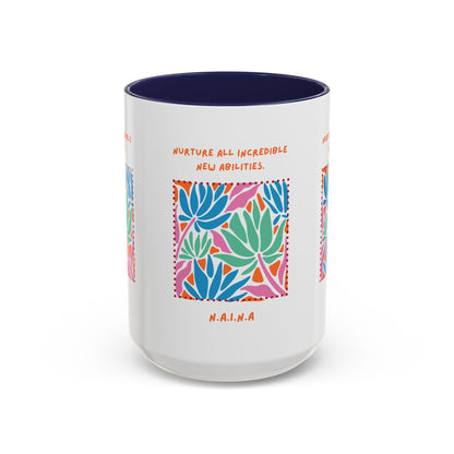 Personalized Initial Floral Momentum Accent Coffee Mug