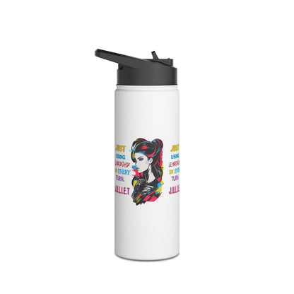 Personalized Initial Quote Vintage Girl Stainless Steel Water Bottle