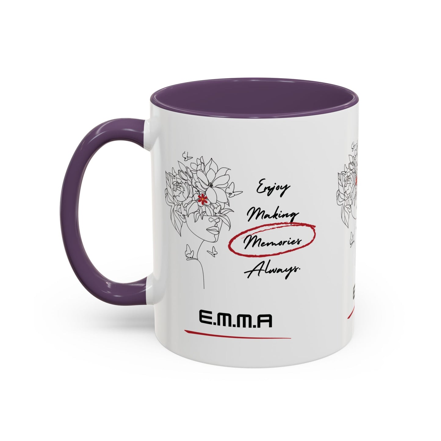 Personalized Initial Floral Girl Accent Coffee Mug
