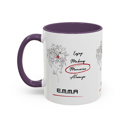 Personalized Initial Floral Girl Accent Coffee Mug