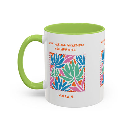 Personalized Initial Floral Momentum Accent Coffee Mug