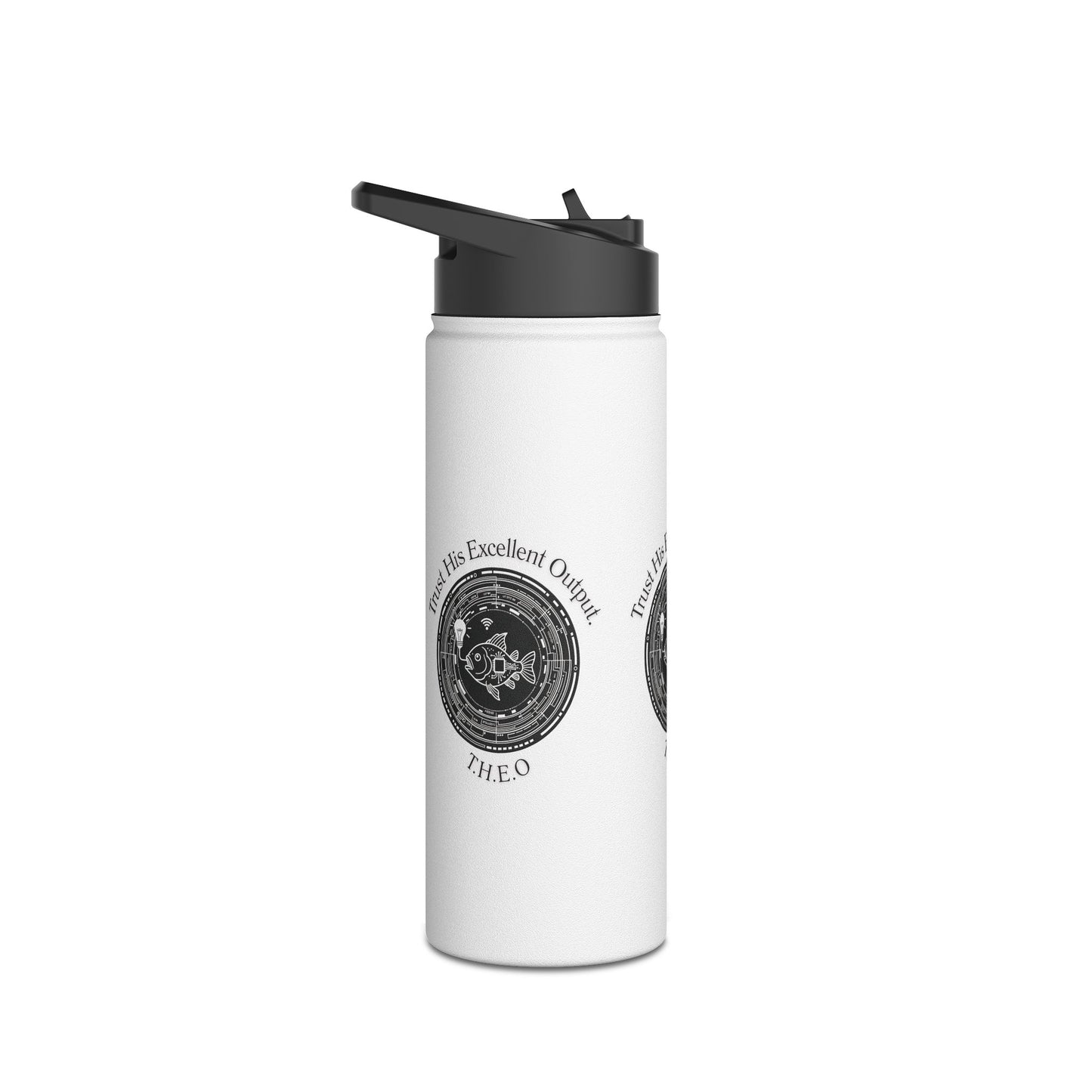 Personalized Initial Quote Fish Stainless Steel Water Bottle