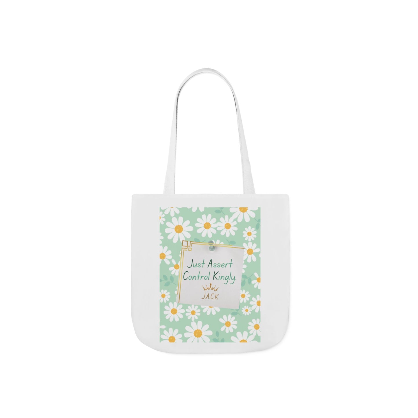 Personalized Initial Quote Floral Inspirational Canvas Tote Custom Name