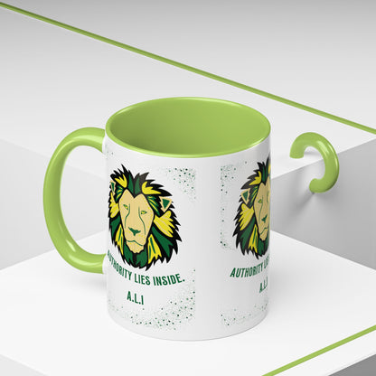 Personalized Initial Lion Accent Coffee Mug