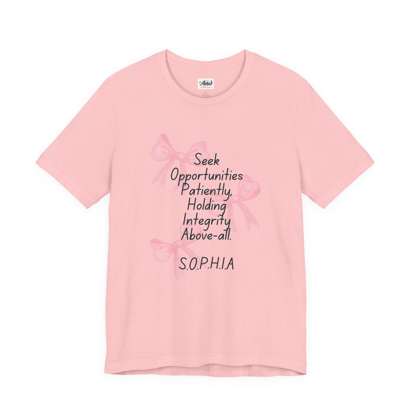 Personalized Pink Bow Graphic Tee