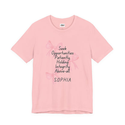 Personalized Pink Bow Graphic Tee