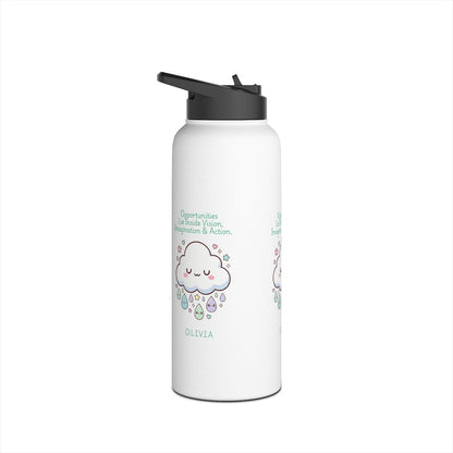Personalized Initial Quote Cloud Dripping Stainless Steel Water Bottle