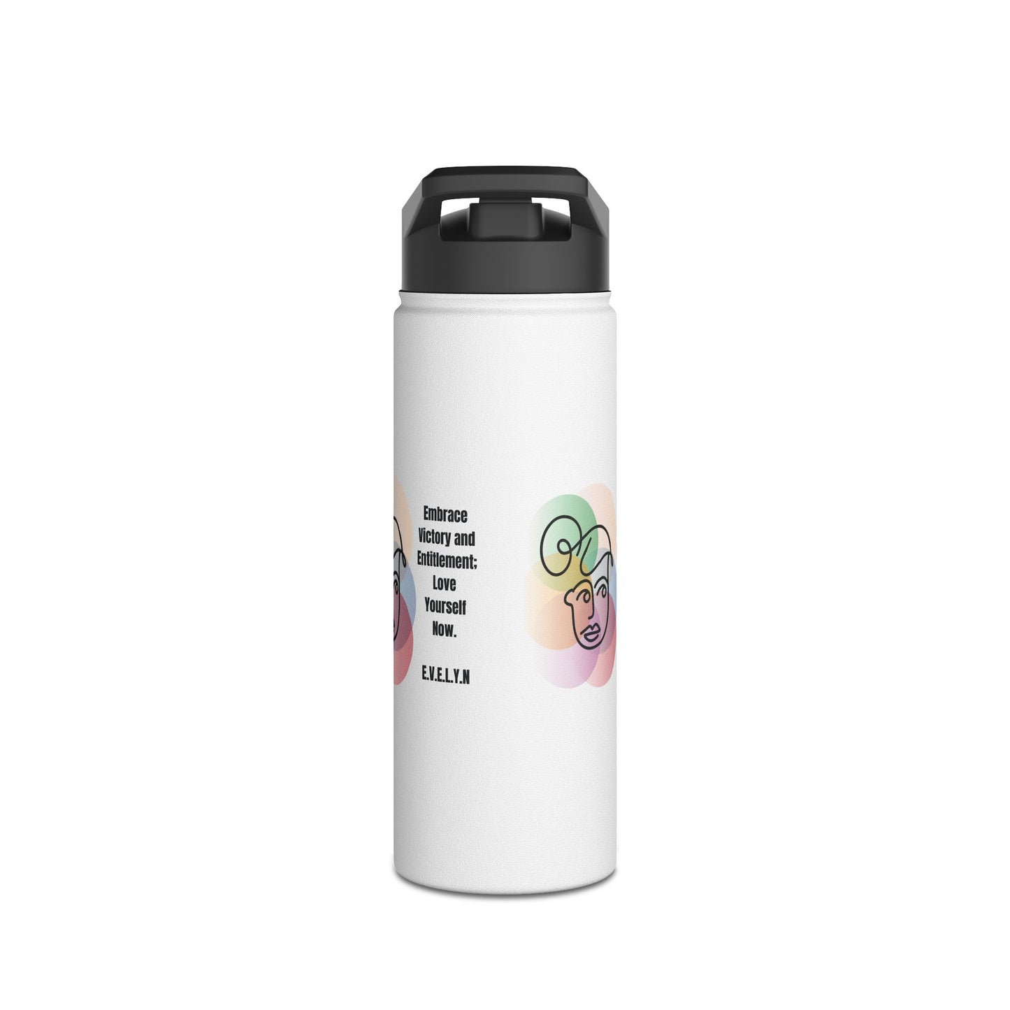 Personalized Initial Quote Sketch Girl Stainless Steel Water Bottle