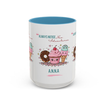 Personalized Initial Sweet Treat Accent Coffee Mug