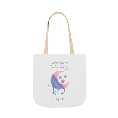 Personalized Initial Quote Moon Dripping Canvas Tote Custom Name