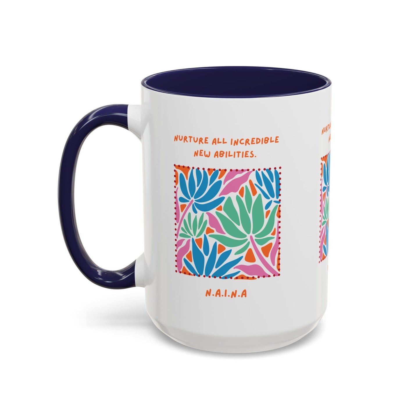 Personalized Initial Floral Momentum Accent Coffee Mug