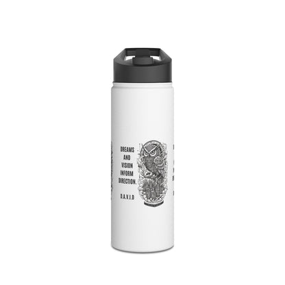 Personalized Initial Quote Owl Vision Stainless Steel Water Bottle