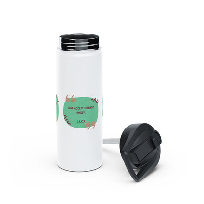 Personalized Initial Quote Oval Note Stainless Steel Water Bottle