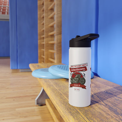 Personalized Initial Quote Motorcycle Stainless Steel Water Bottle