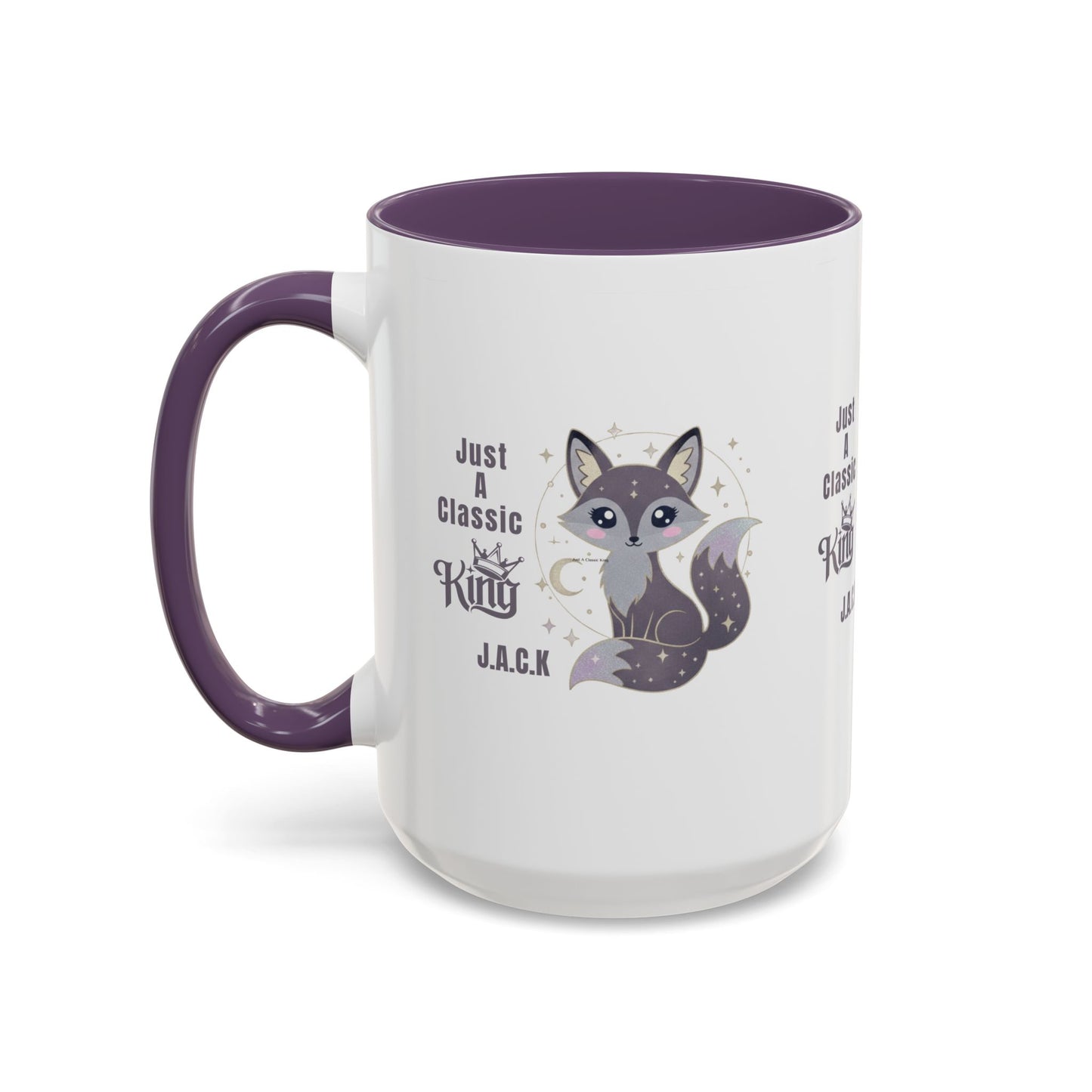 Personalized Initial Fox King Accent Coffee Mug