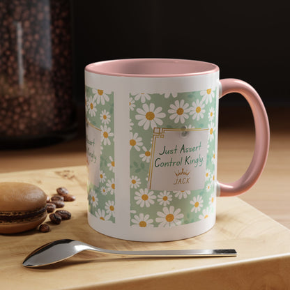 Personalized Floral Message Accent Coffee Mug