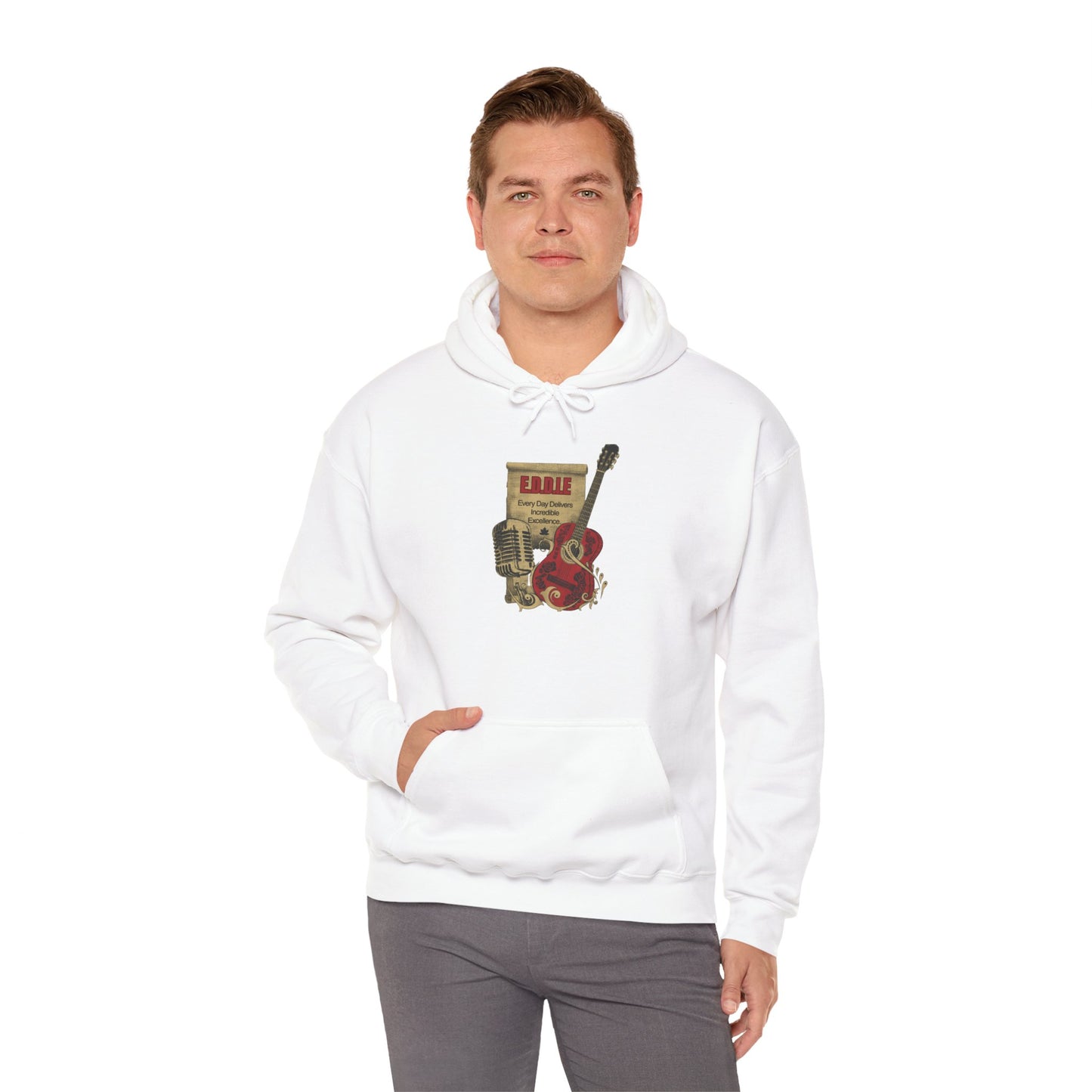 Personalized Vintage Guitar Hooded Sweatshirt