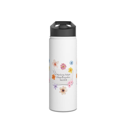 Personalized Initial Quote Note Clip Stainless Steel Water Bottle