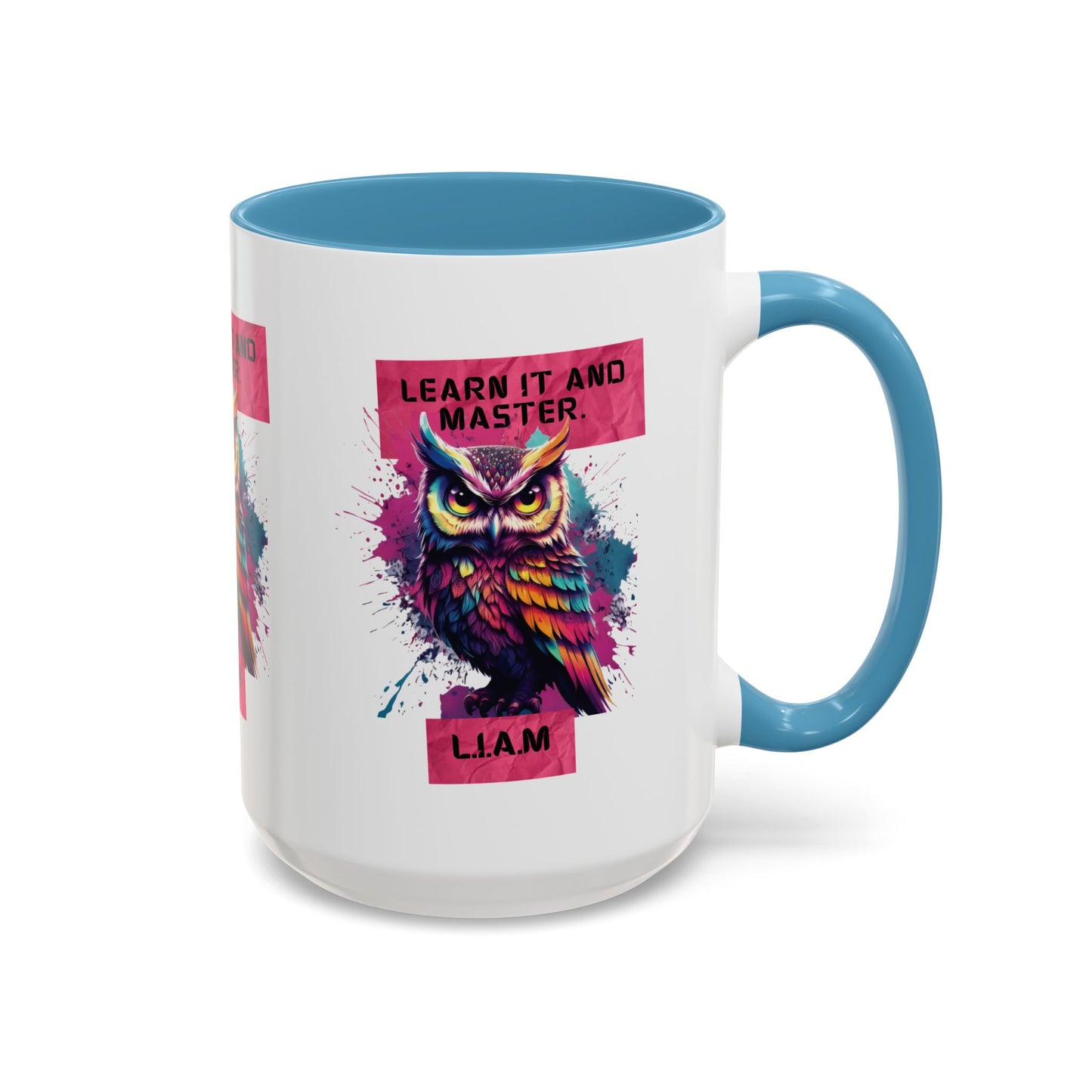 Personalized Initial Owl Accent Coffee Mug