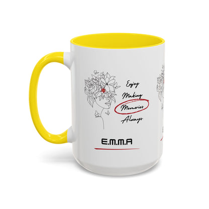 Personalized Initial Floral Girl Accent Coffee Mug