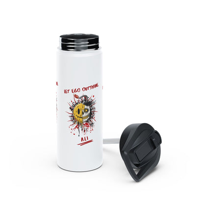 Personalized Initial Quote Split Smile Skull Stainless Steel Water Bottle