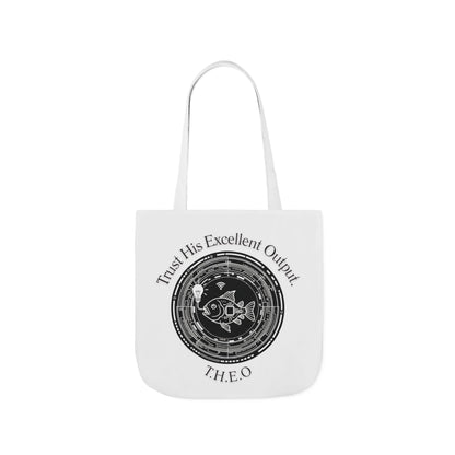 Personalized Initial Quote Circle Fish Canvas Tote Custom Name