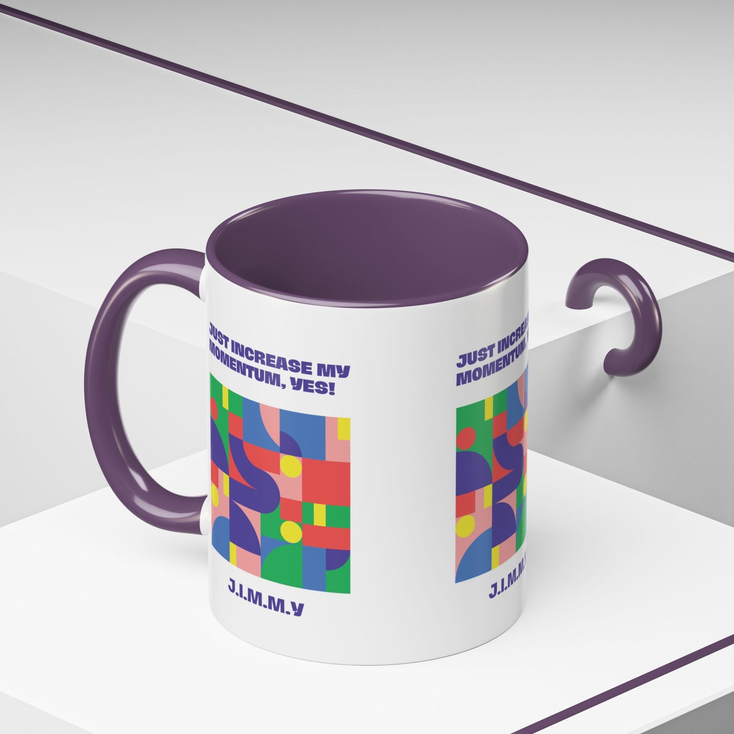 Personalized Initial Colorful Momentum Accent Coffee Mug