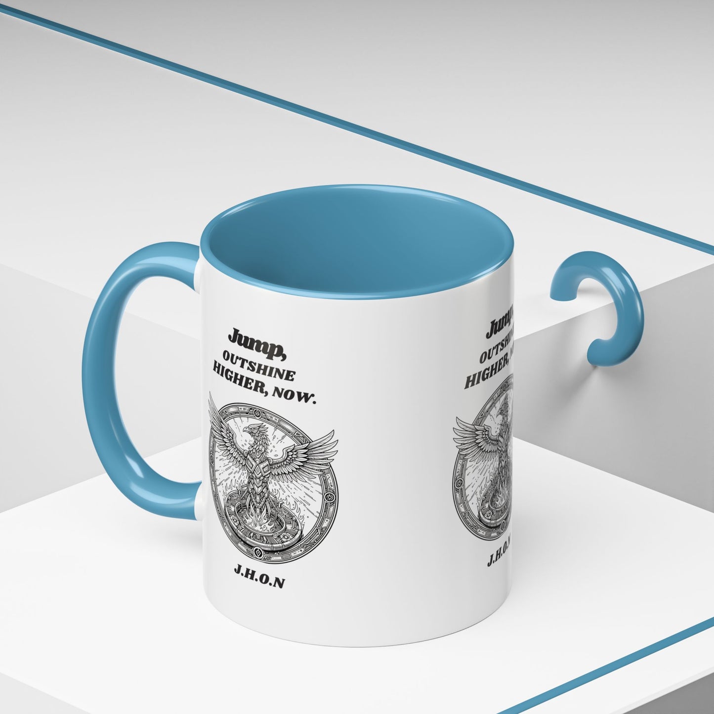 Personalized Eagle Circle Accent Coffee Mug