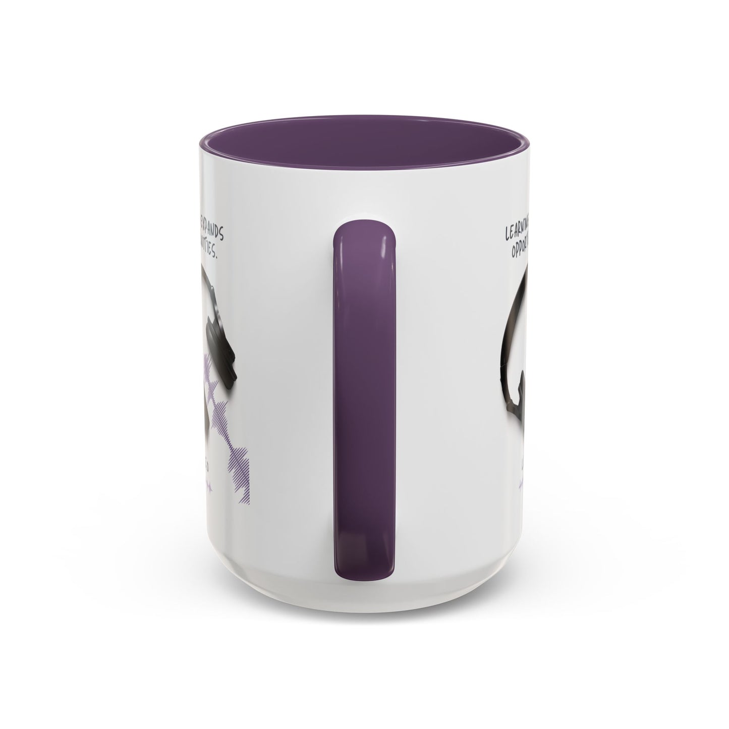 Personalized Initial Headphones Accent Coffee Mug