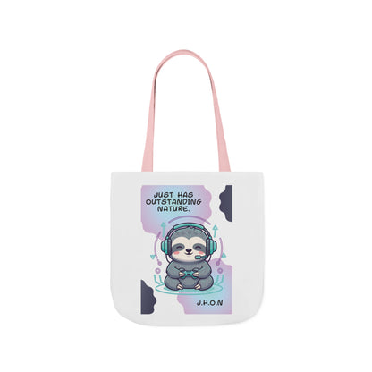 Personalized Initial Quote Sloth Gamer Canvas Tote Custom Name