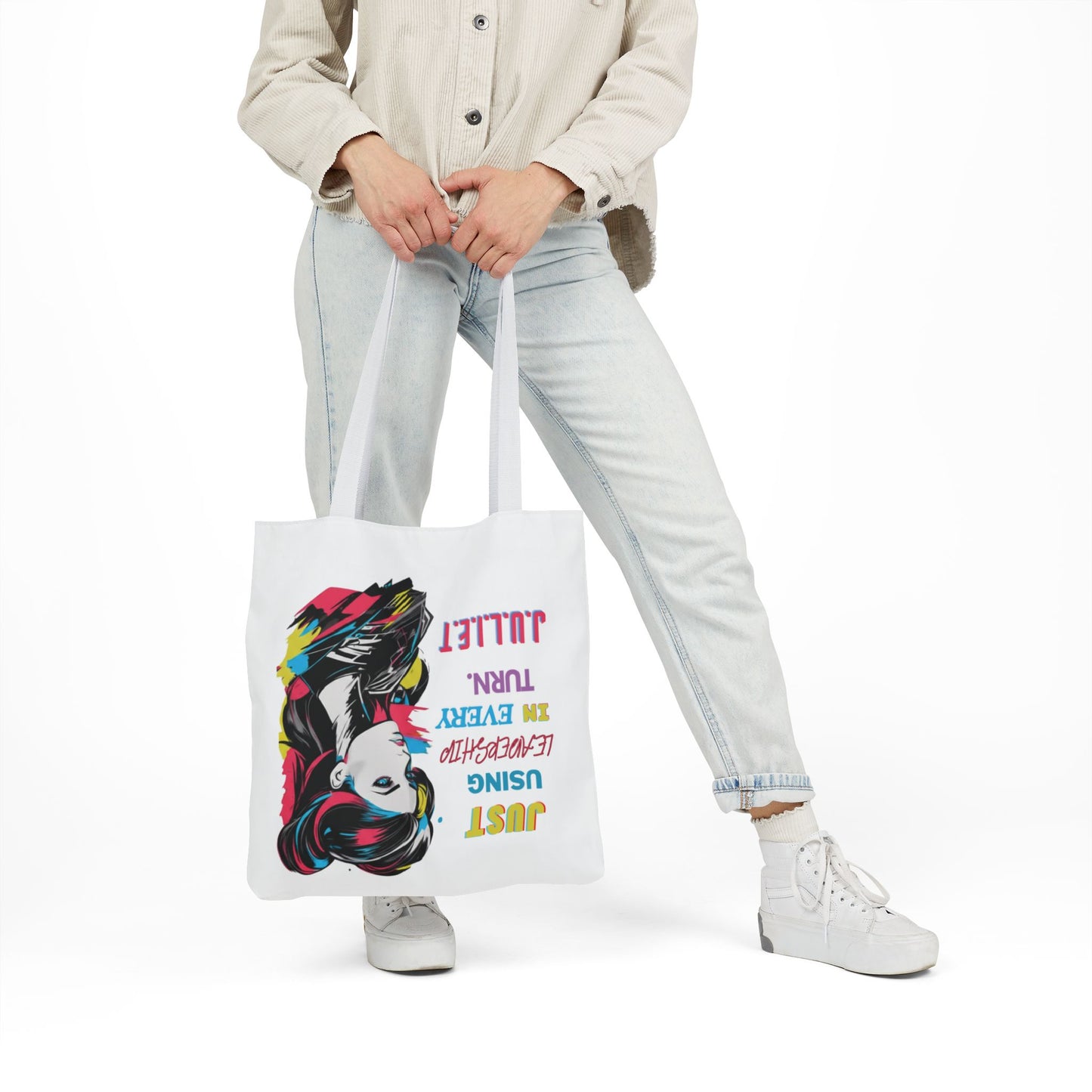 Personalized Initial Quote Cosmetic Colorful Girl Tote Custom Name