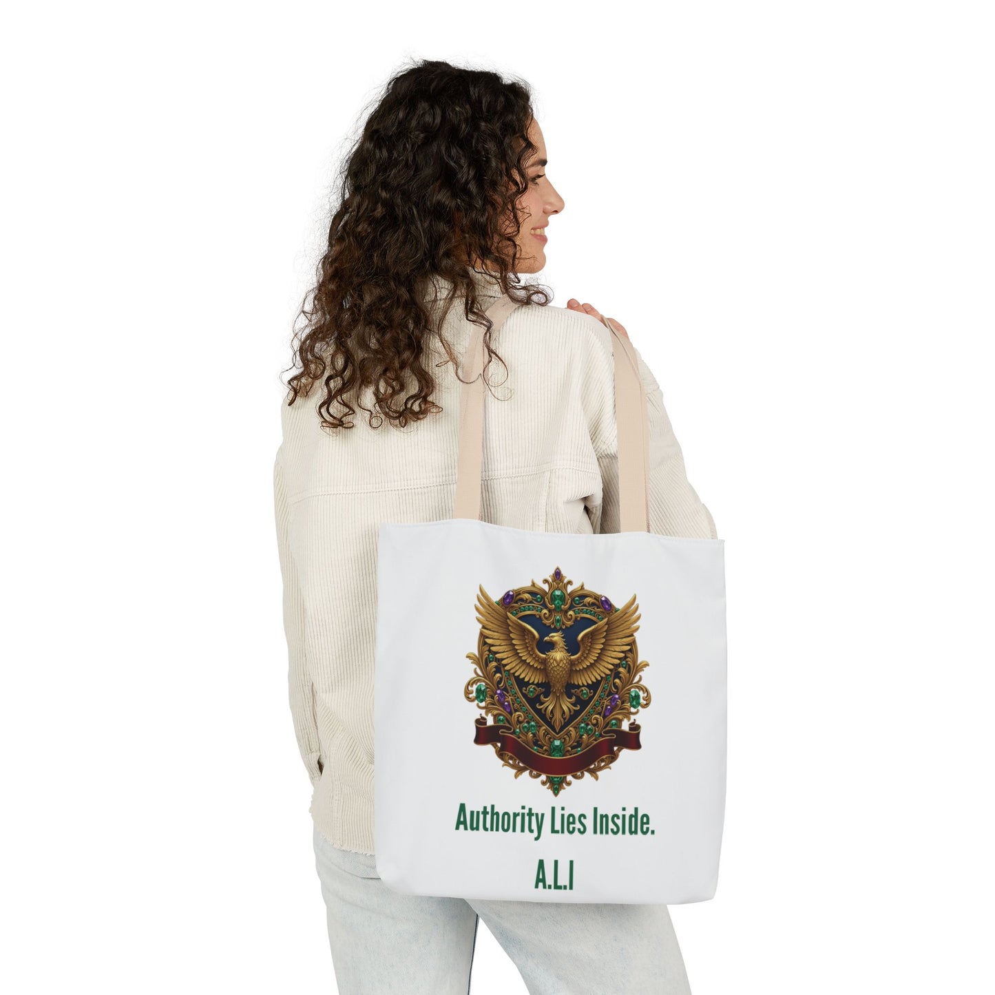 Personalized Initial Quote Eagle Wings Canvas Tote Custom Name
