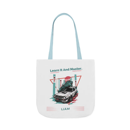 Personalized Initial Quote Dinosaur Car Canvas Tote Custom Name
