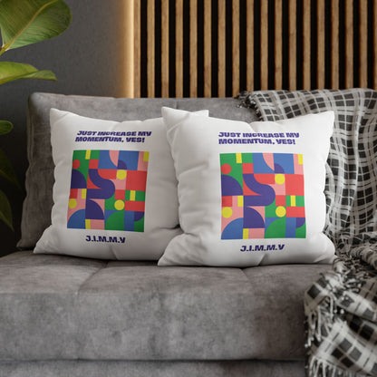 Personalized Initial Quote Colorful Momentum — Custom Sayings on Square Poly Canvas Pillowcase