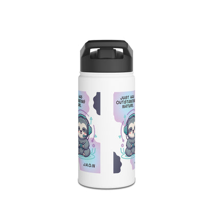 Personalized Initial Quote Sloth Gamer Stainless Steel Water Bottle