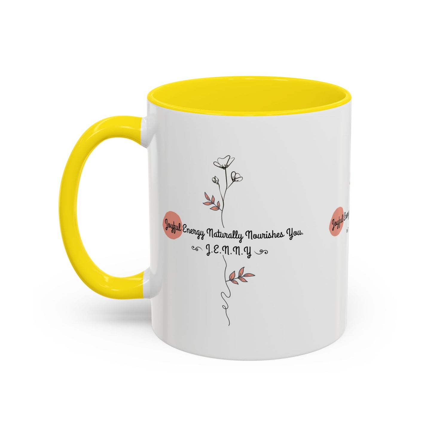 Personalized Initial Floral Minimalist Accent Coffee Mug