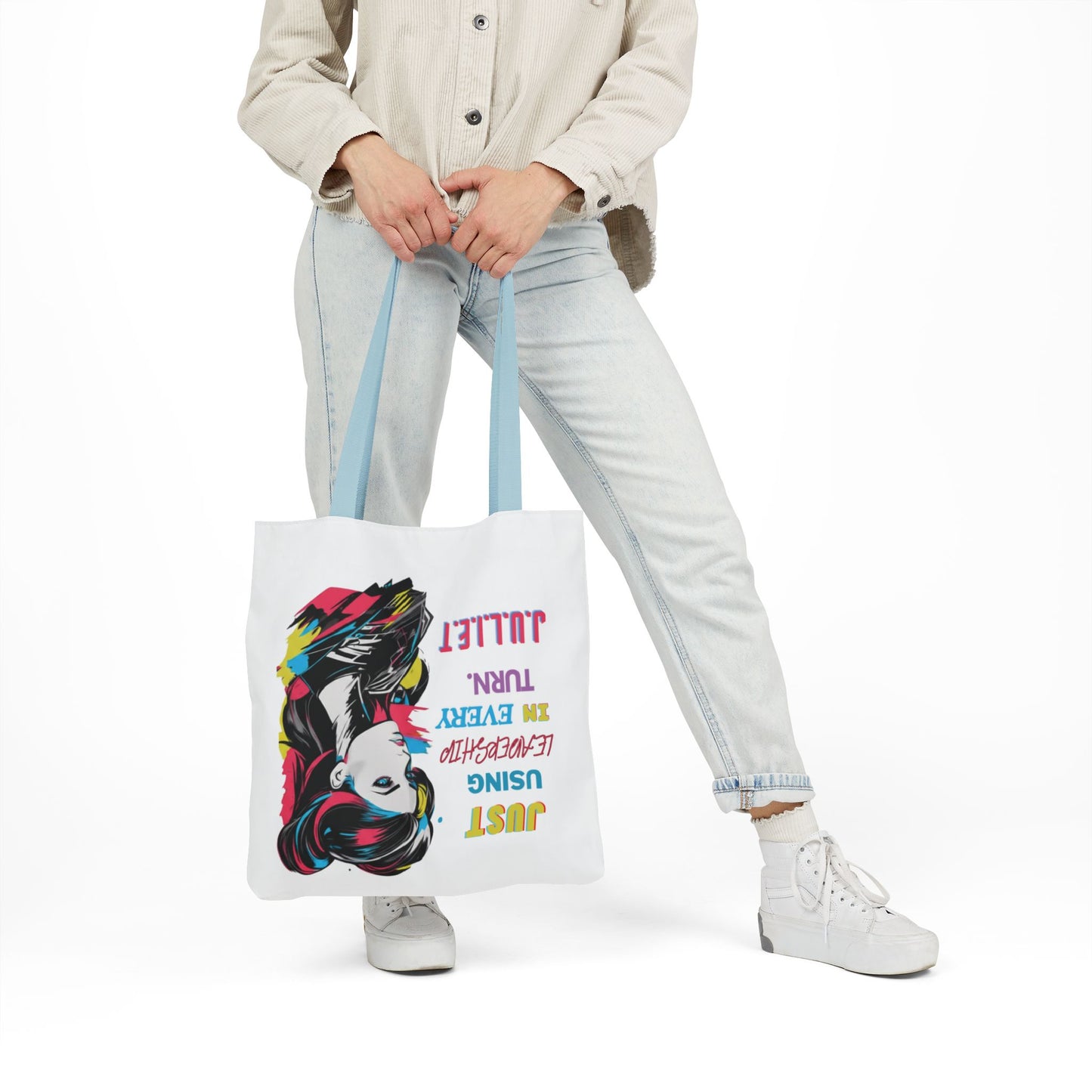 Personalized Initial Quote Cosmetic Colorful Girl Tote Custom Name