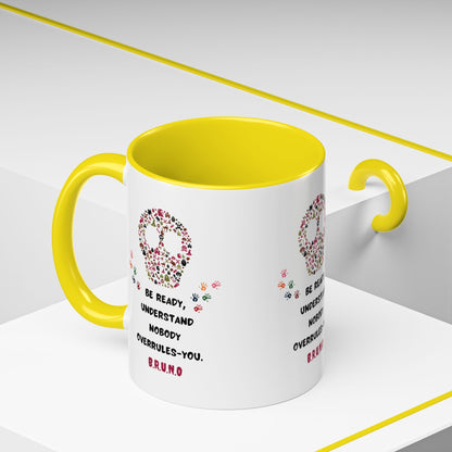 Personalized Initial Floral Skull Accent Coffee Mug