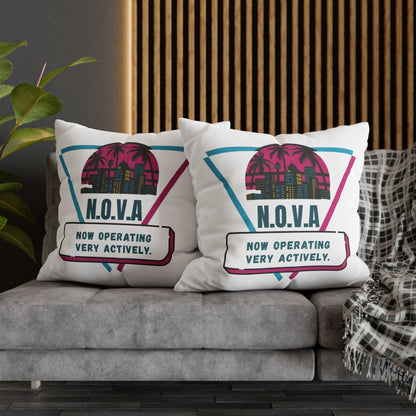 Personalized Initial Quote Building — Custom Sayings on Square Poly Canvas Pillowcase