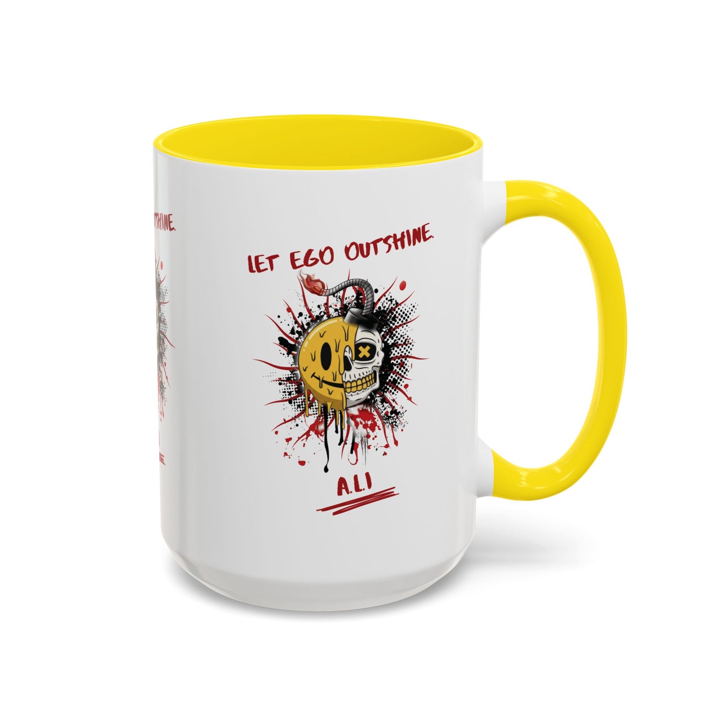 Personalized Split Smile Skull Accent Coffee Mug