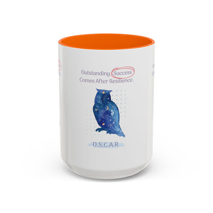 Personalized Initial Galaxy Owl Accent Coffee Mug