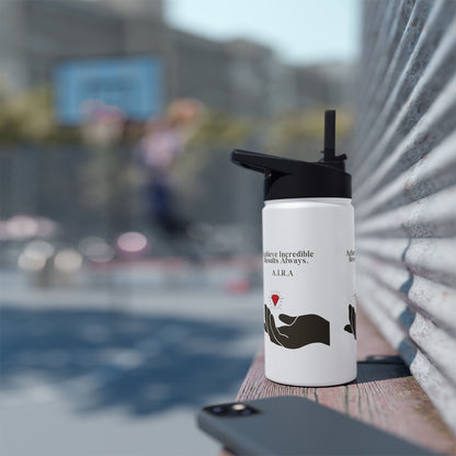 Personalized Initial Quote Hand and Gem Stainless Steel Water Bottle