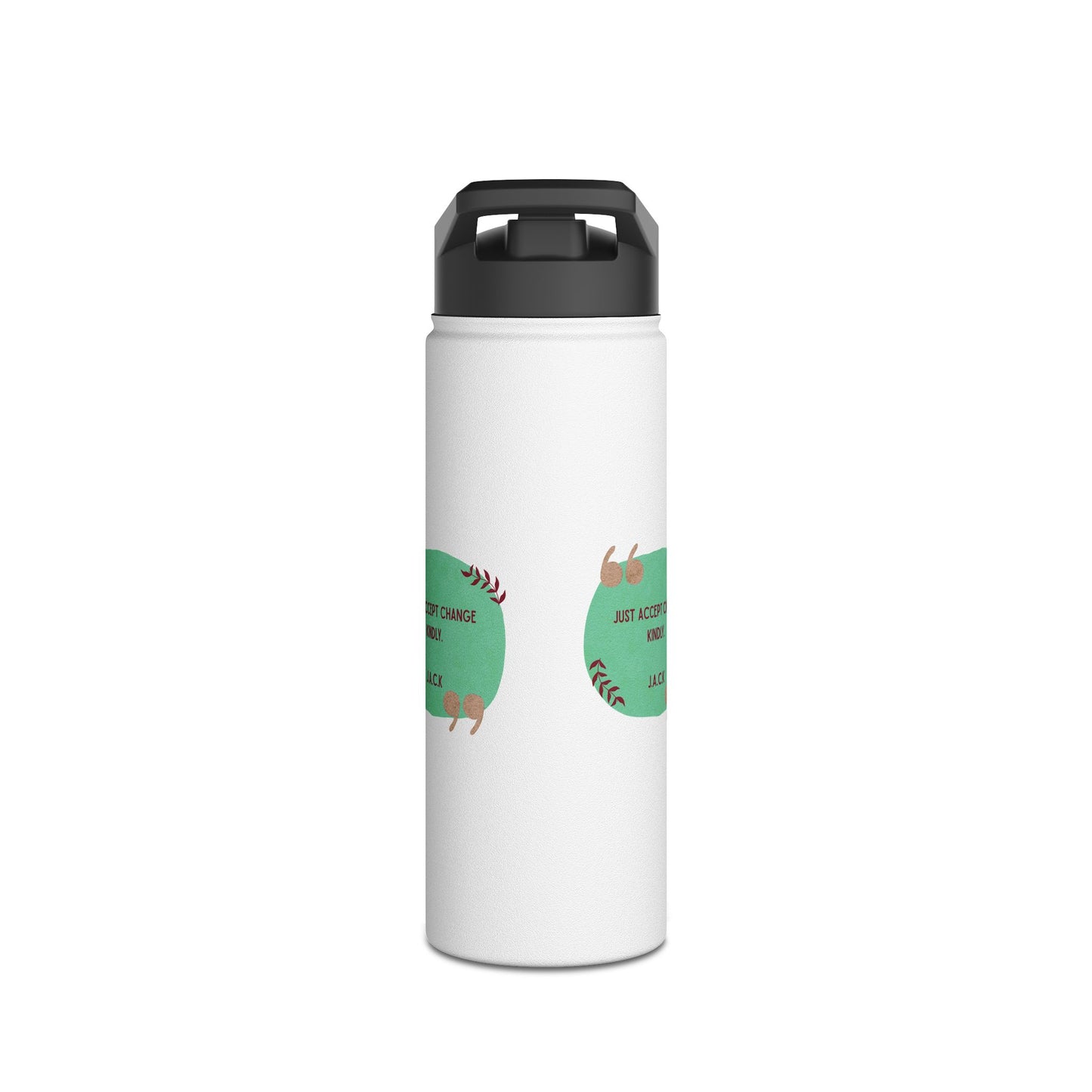 Personalized Initial Quote Oval Note Stainless Steel Water Bottle