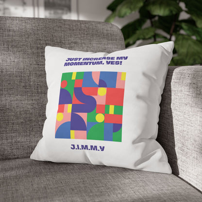 Personalized Initial Quote Colorful Momentum — Custom Sayings on Square Poly Canvas Pillowcase
