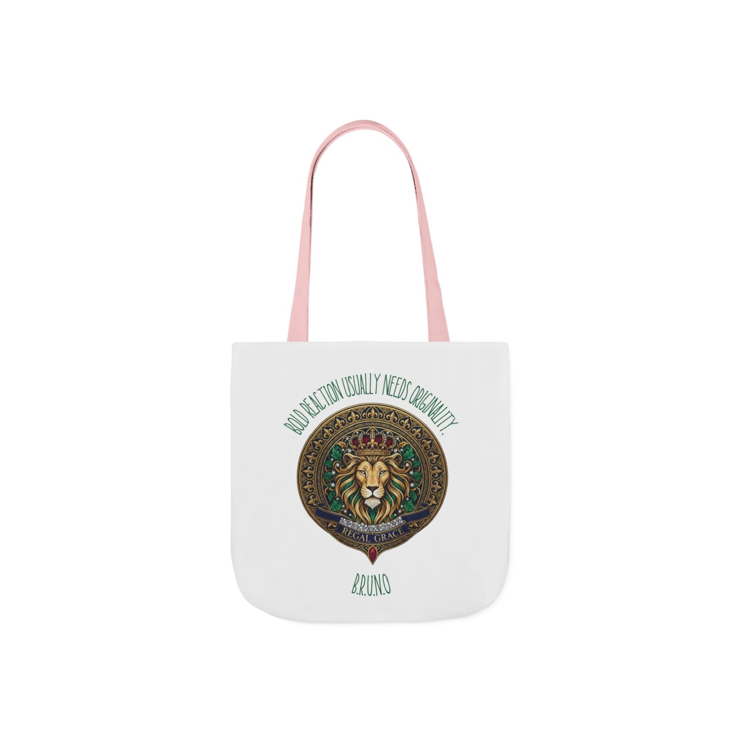 Personalized Initial Quote Circle Lion Canvas Tote Custom Name